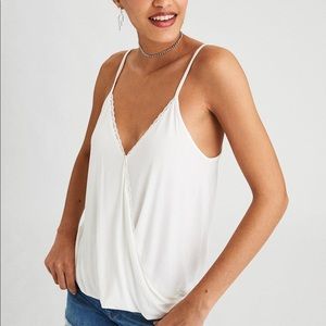 white surplice tank top
